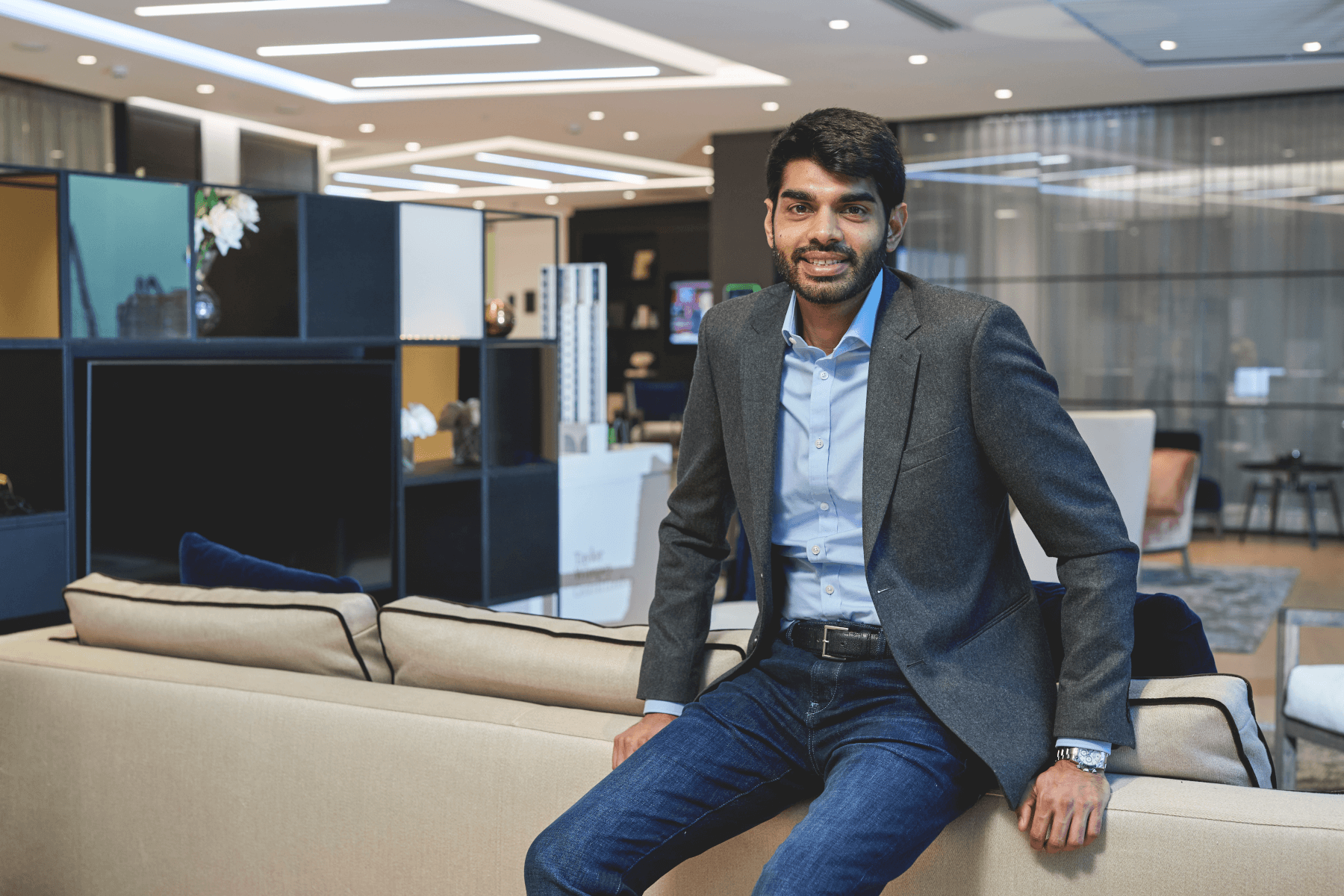 Office worker smiling